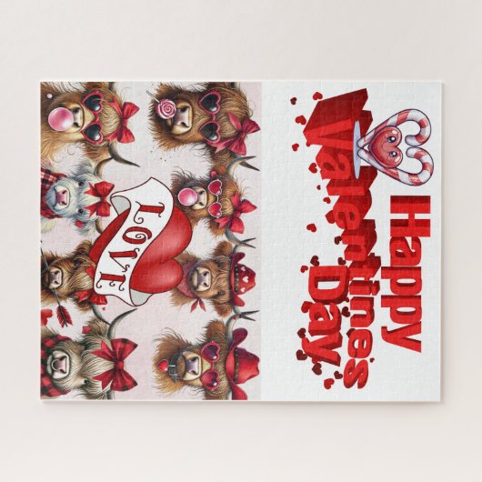 Puzzles Happy Valentine's Day Cows (Horizontal)
