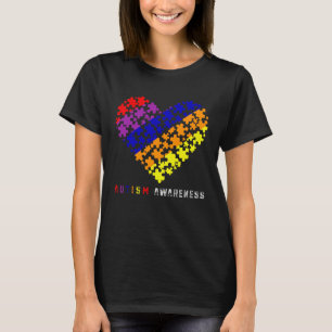Puzzles Herz Liebe Autismus Sensibilisierung Mama T-Shirt