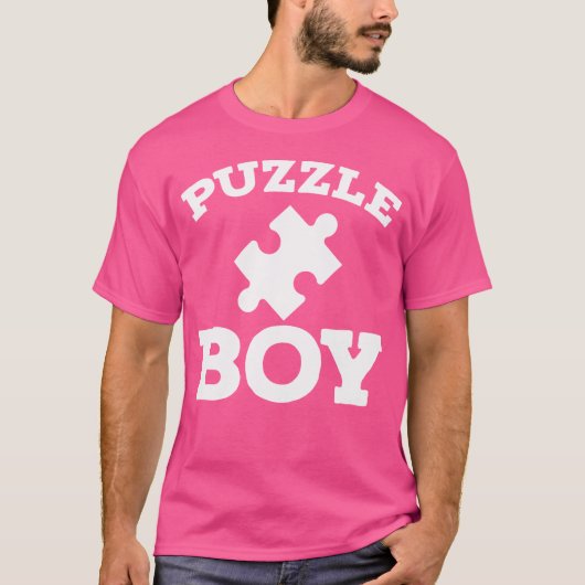 Puzzles Jigsaw-Puzzle Lustiges Puzzle Junge T-Shirt (Vorderseite)