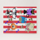 Puzzles Katzen Kätzchen Feline Fischknochen Roter (Horizontal)