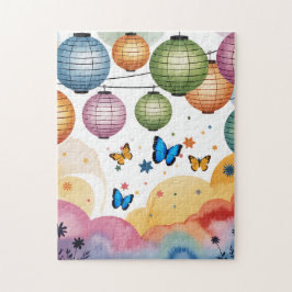 PUZZLES: KINDER: Laternen & Schmetterlinge Puzzle
