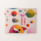 PUZZLES: KINDER: Personalisierter Bunter Hund Puzzle (Horizontal)