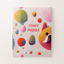 PUZZLES: KINDER: Personalisierter Bunter Hund Puzzle