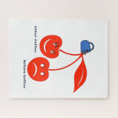 Puzzles Kirschen vor und nach dem Kaffee (Horizontal)