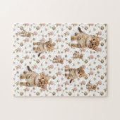 Puzzles Kitten Pink Roses Floral (Horizontal)