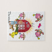 Puzzles Kuh Bauer Farm Haus Gelbe Küken (Horizontal)