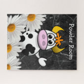 Puzzles Kuh Blütenschwarz Marmor (Horizontal)