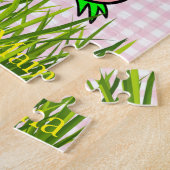 Puzzles Kuh Hummel Sonnenwolken Kariert rosa (Seite)