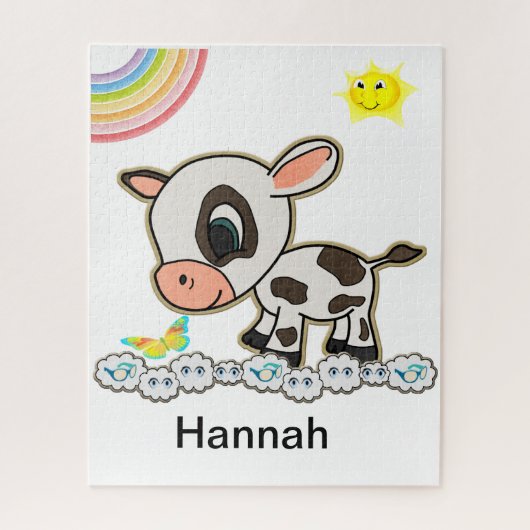 Puzzles Kuh Rainbow Sun Schmetterlingswolken (Vertikal)