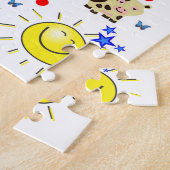 Puzzles Kuh Sun Wolken Blue Stars (Seite)