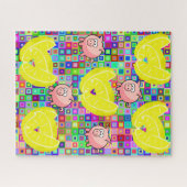 Puzzles Lemons Farbenfrohe Schweine (Horizontal)