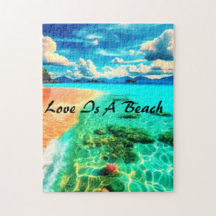 PUZZLES: Love is a beach Jigsaw-Puzzle Puzzle