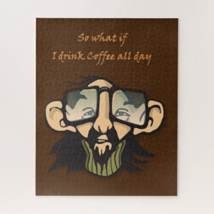 Puzzles Man Glasses-Kaffee