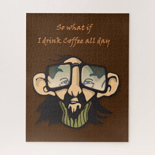 Puzzles Man Glasses-Kaffee (Vertikal)