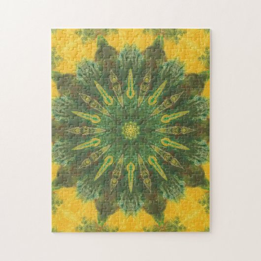 Puzzles mit grüner Gelbbraun-Geometrie (Vertikal)