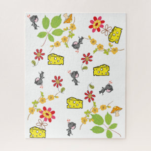 Puzzles Mouse Cheese Floral