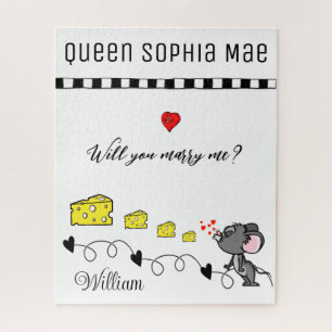 Puzzles Mouse Cheesy Hearts wirst du mich heiraten