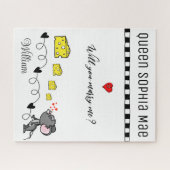 Puzzles Mouse Cheesy Hearts wirst du mich heiraten (Horizontal)