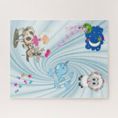 Puzzles Narwhal Kuh Schafstars floral (Horizontal)