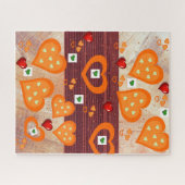 Puzzles Orange Herzmuster (Horizontal)