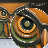 Puzzles Owl in Orange Arts & Crafts Movement Fliese