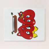 Puzzles Paar Rote Herzen Frohen Valentinstag (Horizontal)