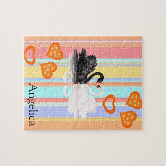 Puzzles Pastel Stripe Swans (Horizontal)