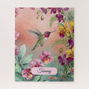 PUZZLES: Personalisierter Kolibri und Floral Puzzle