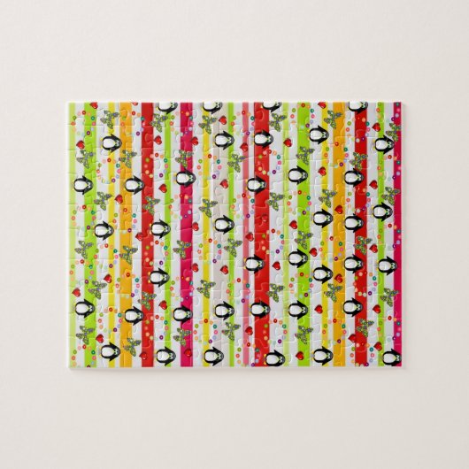 Puzzles Pinguin Butterfly Rotes Herz (Horizontal)