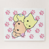 Puzzles Pink Paws Katzen Kitts (Horizontal)
