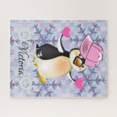 Puzzles Pink Pinguin Herzen Happy Valentine (Horizontal)