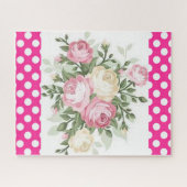 Puzzles Pink Polka dot, Blume floral (Horizontal)