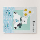 Puzzles Polar Bären Fisch Ice Daisy Blues (Horizontal)