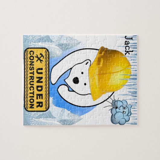 Puzzles Polar Bear unter Bauwolken (Horizontal)