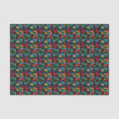 Puzzles - Primärfarbenumrandung schwarzer Hintergr Seidenpapier (Vorderseite)