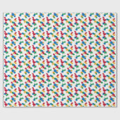 Puzzles - Primärfarbenumrandung weißer Hintergrund Geschenkpapier (Flach)