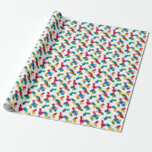 Puzzles - Primärfarbenumrandung weißer Hintergrund Geschenkpapier (Ungerollt)