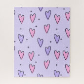 Puzzles Purple Pink Hearts Happy Valentine's Day (Vertikal)