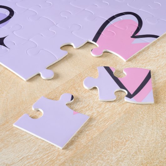 Puzzles Purple Pink Hearts Happy Valentine's Day (Seite)