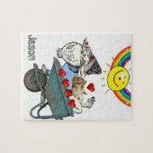 Puzzles Rainbow Goat Kitten Red Hearts (Horizontal)