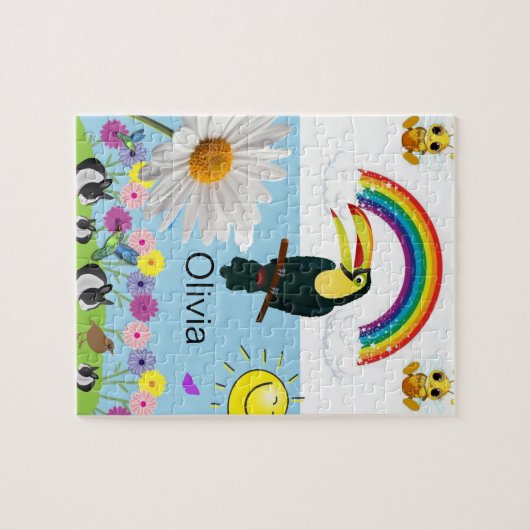Puzzles Rainbow Parrots Rabbits Sun Floral (Horizontal)