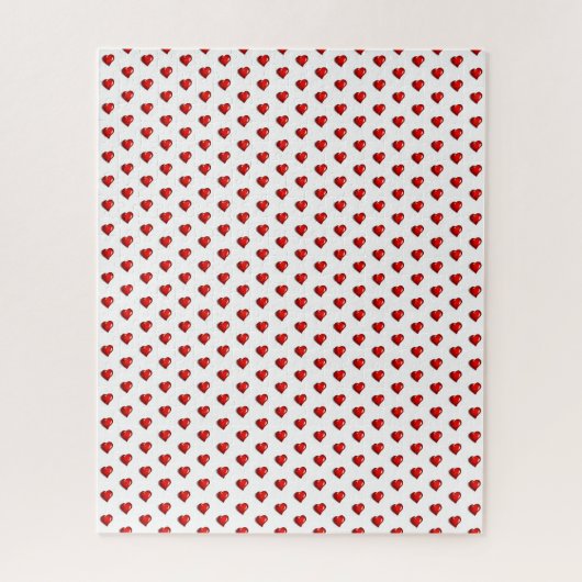 Puzzles Red Hearts Happy Valentine's Day (Vertikal)