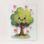 Puzzles Red Hearts Happy Valentine's Day Tree (Vertikal)