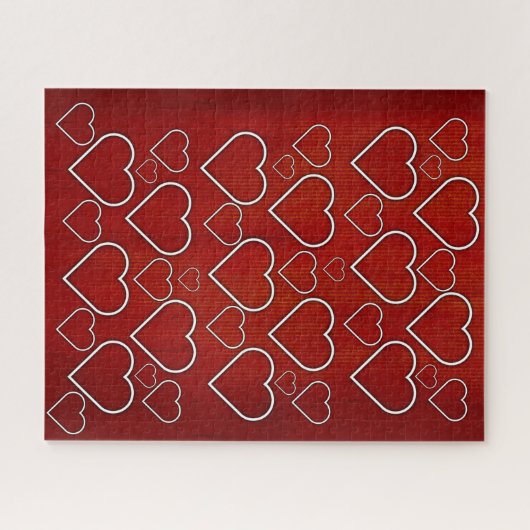 Puzzles Red White Hearts (Horizontal)