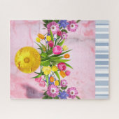 Puzzles Rosa Marmor Blume Streifen Grau (Horizontal)