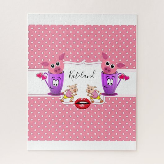 Puzzles Rosa Punkt Rosa Schweine (Vertikal)
