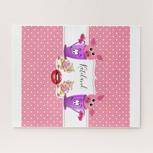 Puzzles Rosa Punkt Rosa Schweine (Horizontal)