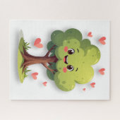 Puzzles Rote Herzen Frohen Valentinstag Baum (Horizontal)