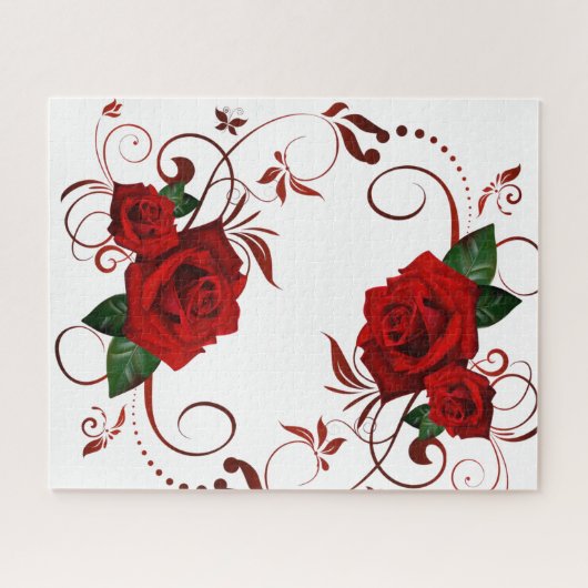 Puzzles Rote Rose (Horizontal)