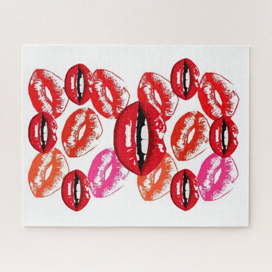 Puzzles Roter Lipstick Lippen (Horizontal)